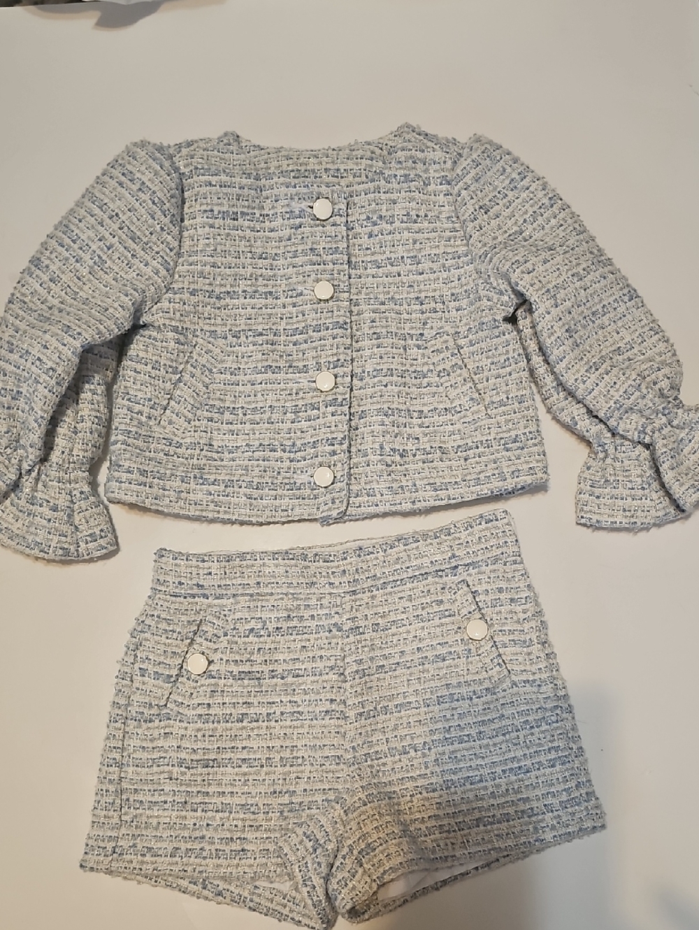Janie & Jack Tweed Jacket & Short Set SZ 18/24 Months